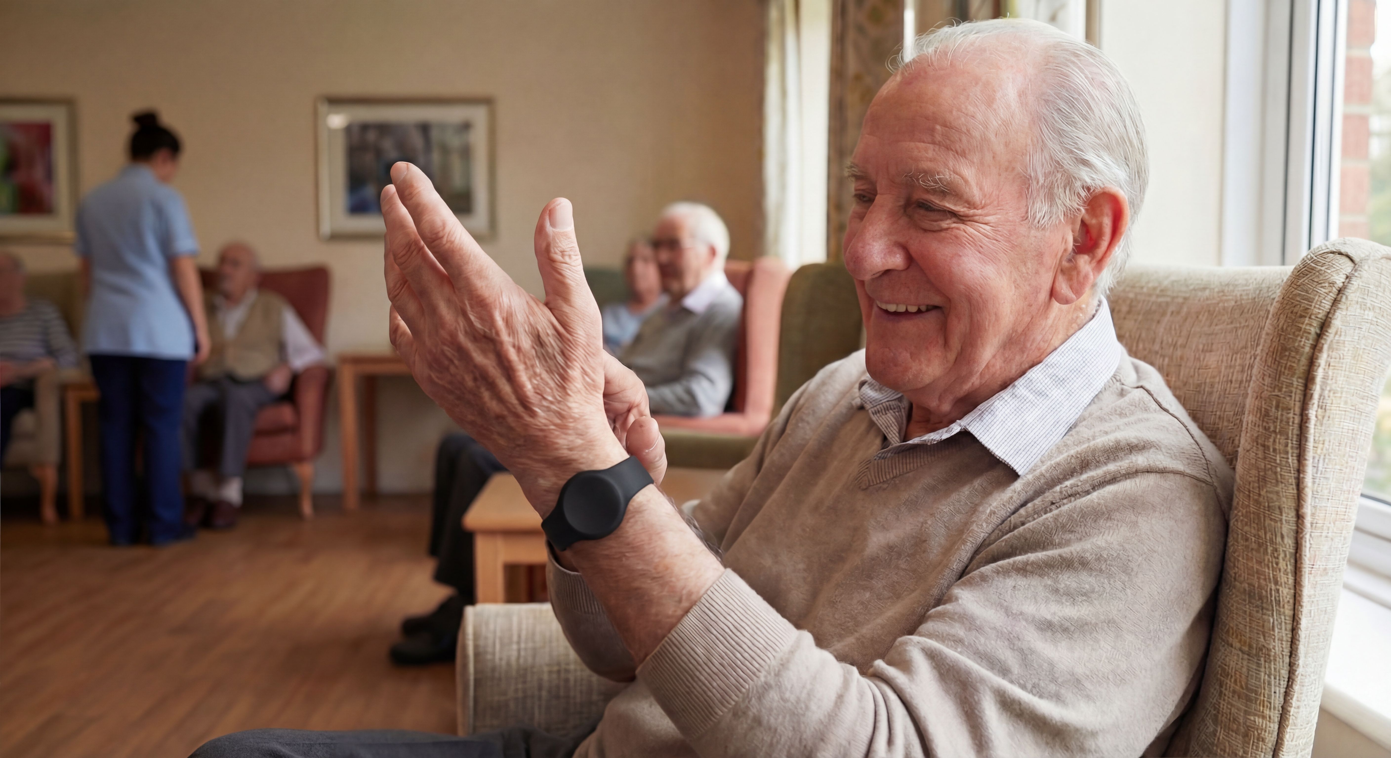 Cognitrack Produktbild mit Tracker und App